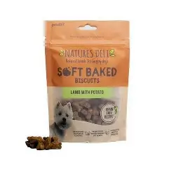 Natures Deli Soft Oven Baked Biscuits Lamb with Potato Dog Treats, Grain Free Low Fat Treats for Dogs, 100 g