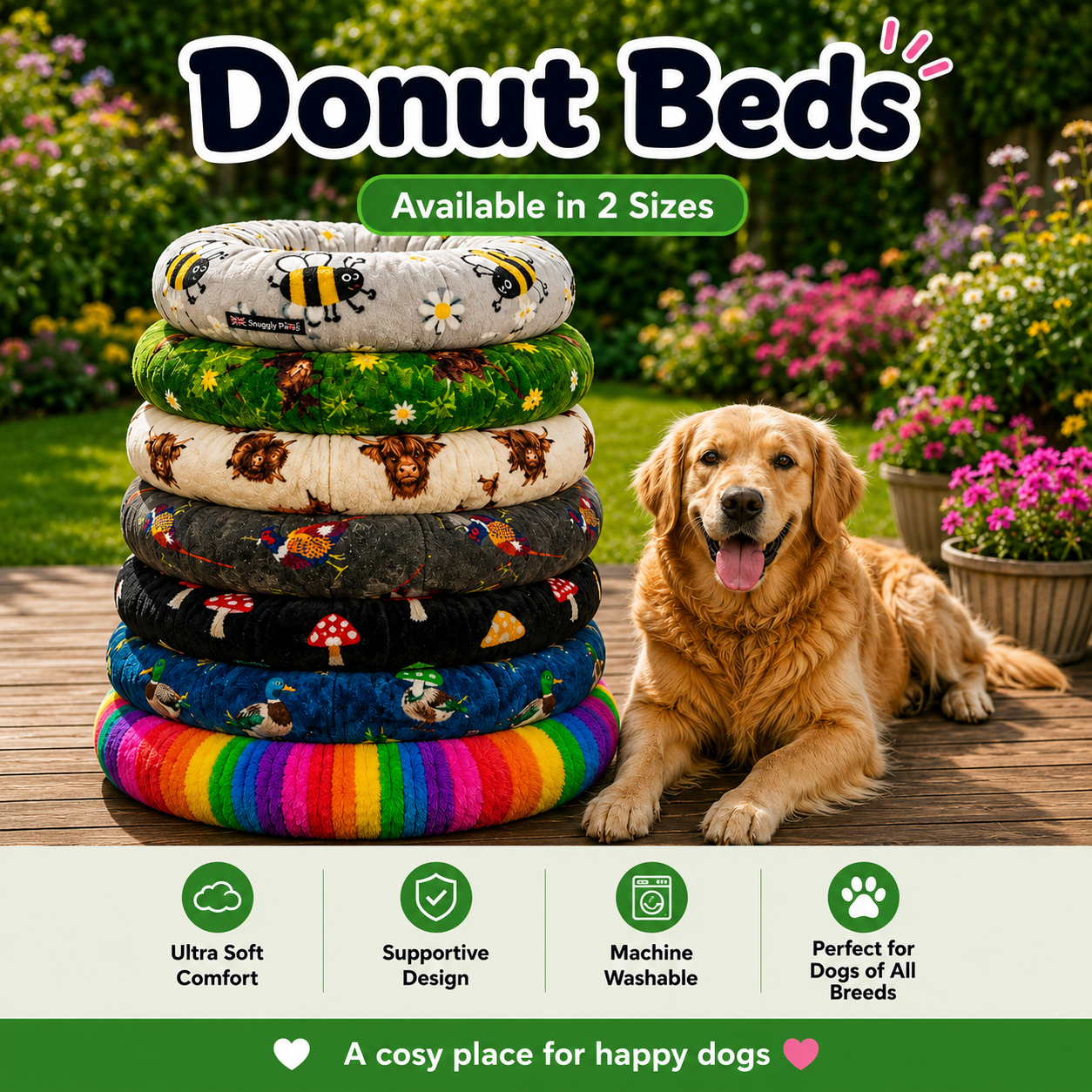 Donut Bed - Cuddle Soft - Super Soft - 2 Sizes