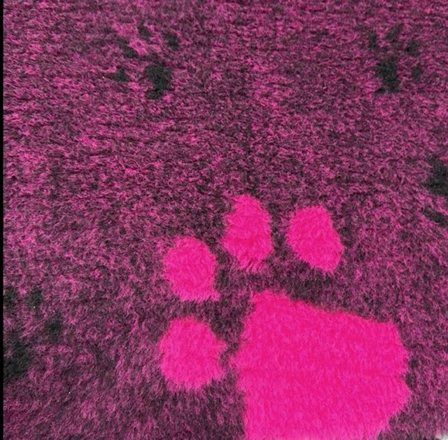 Raspberry Pink Mega Paw Anti-Slip Vet Bedding